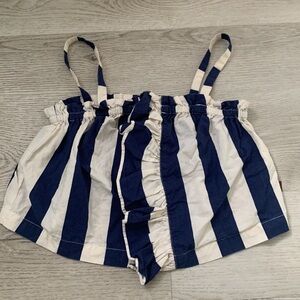 Wynken kids 2y striped top navy‎ beige girls summer